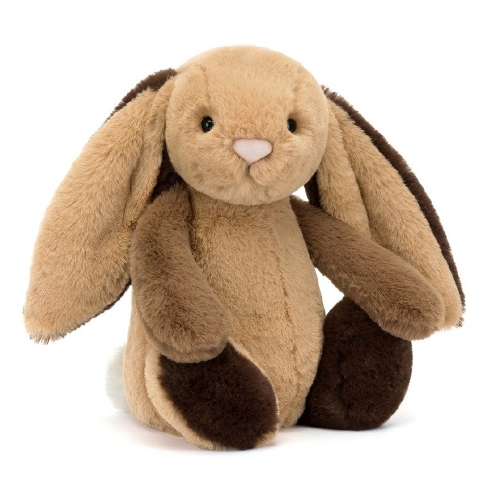 NWT Jellycat Brown Patchwork Bashful Bunny